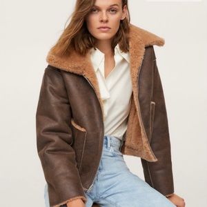 MANGO Reversible Faux Shearling Jacket (like new)